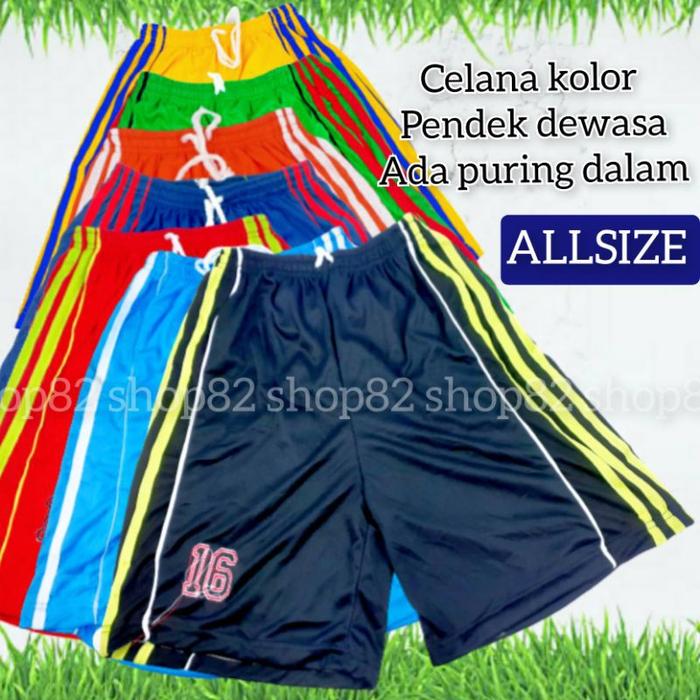 paling laris 2 pcs Celana kolor pendek dalam sport pria cowok dewasa santai futsal sepak bola puring