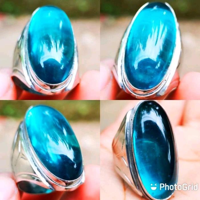 Akik Pandan Suji Pandan Biru Kualitas Terbaik Kristal dengan Permata Nyaman