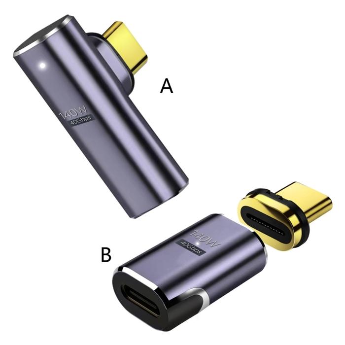 Magnetic USB C Adapter 24Pins Type C Connector PD 140W Fast Charging