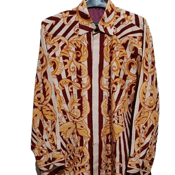 kemeja batik tulis sutra ATBM by Laxmi tailor super exclusive kombinasi benang smock timbul