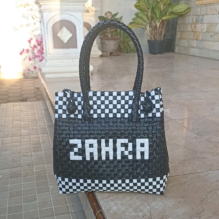 Tas Anyaman Plastik Jali-Jali Request Nama
