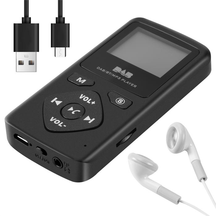 DAB/DAB Digital Radio Bluetooth 4.0 Personal Pocket FM Mini Portable Radio Earphone MP3 Micro-USB fo