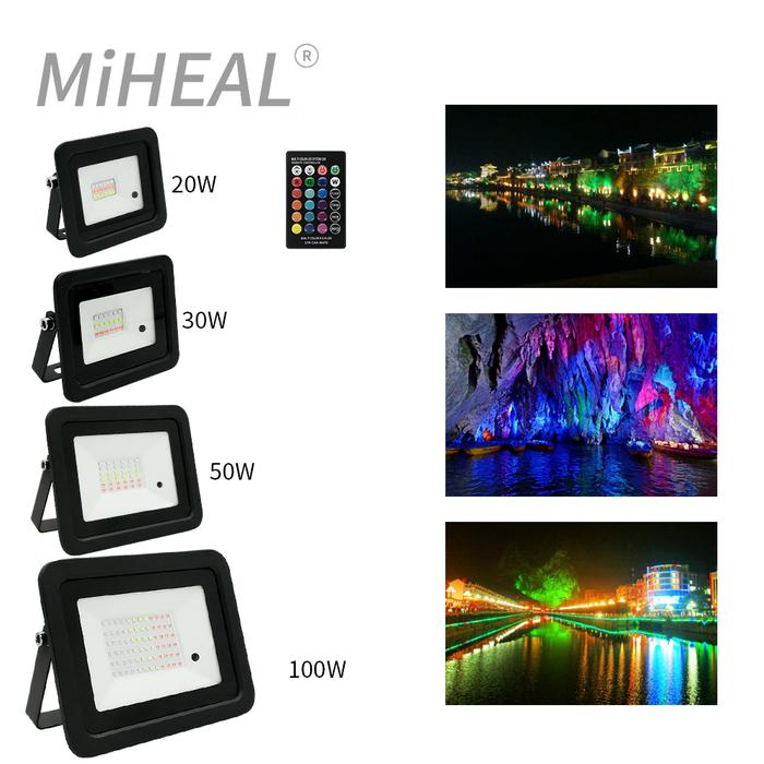 RGB LED Floodlight 20W 30W 50W 100W RGB Spotlight Flood Light
