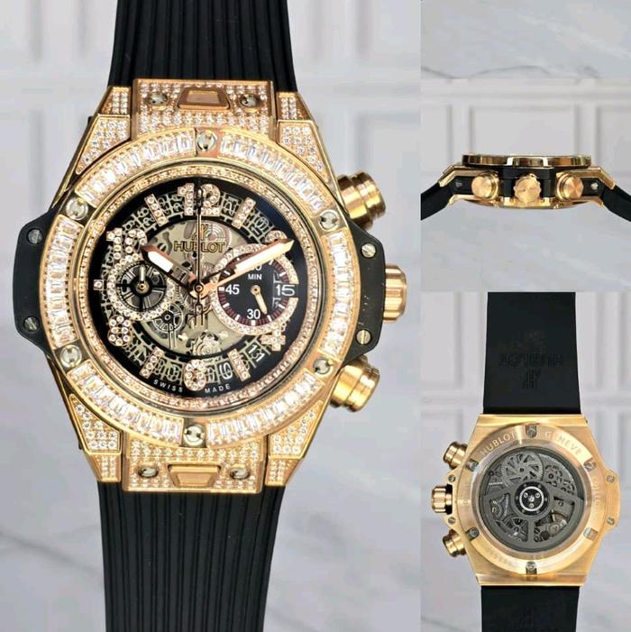 Jam tangan Hublot big bang king Rosegold daimond 44mm