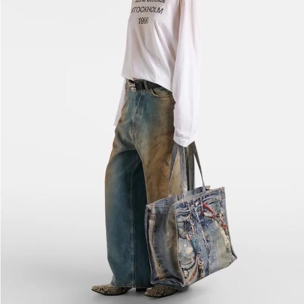 [ORIGINAL] ACNE STUDIOS COLLECTION FACE-PRINT TOTE BAG/BACKPACK/DENIM TOTE