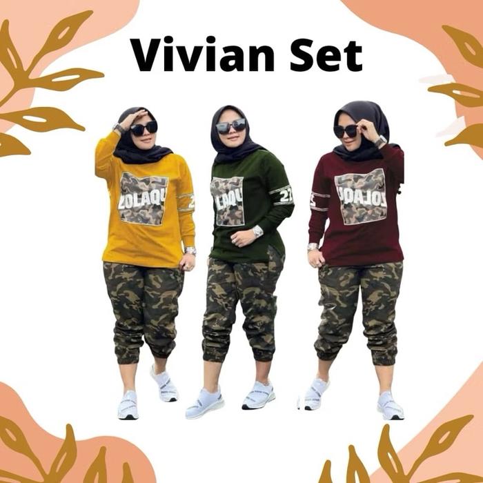 Zolaqu Vivian Outfit Set / Setelan Baju Dan Celana Wanita / Setelan Muslim Wanita Terbaru / Setelan 