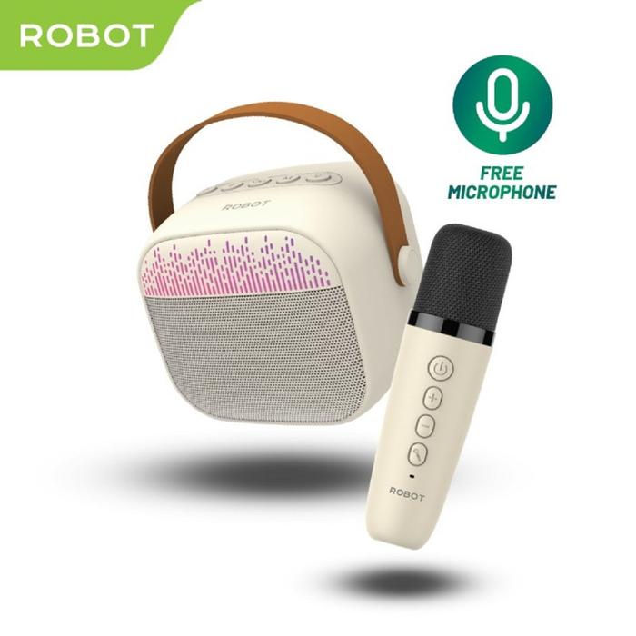 ROBOT Bluetooth Speaker Karaoke RB50 Mini Portable +Mic Speaker Portable Mini RGB Bluetooth 5.3
