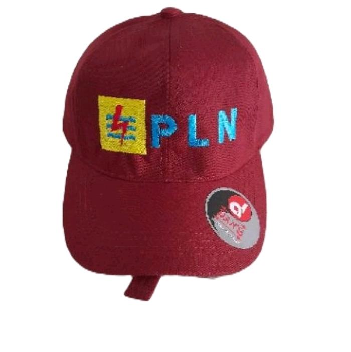 topi maroon pln / topi bordir pln / topi mantaf pln