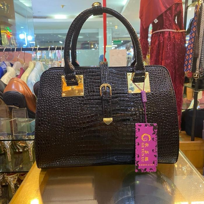 Tas wanita IMPORT tas croco hitam tas pesta Ibu pengantin 24625