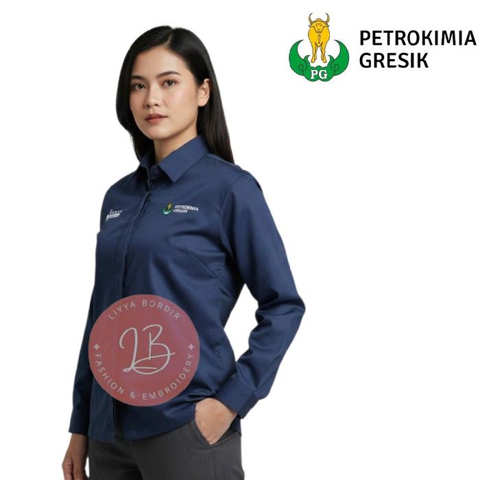 Kemeja Wanita Pupuk Indonesia Petrokimia Gresik Kemeja Pupuk Petrokimia Gresik Bordir Komputer Model