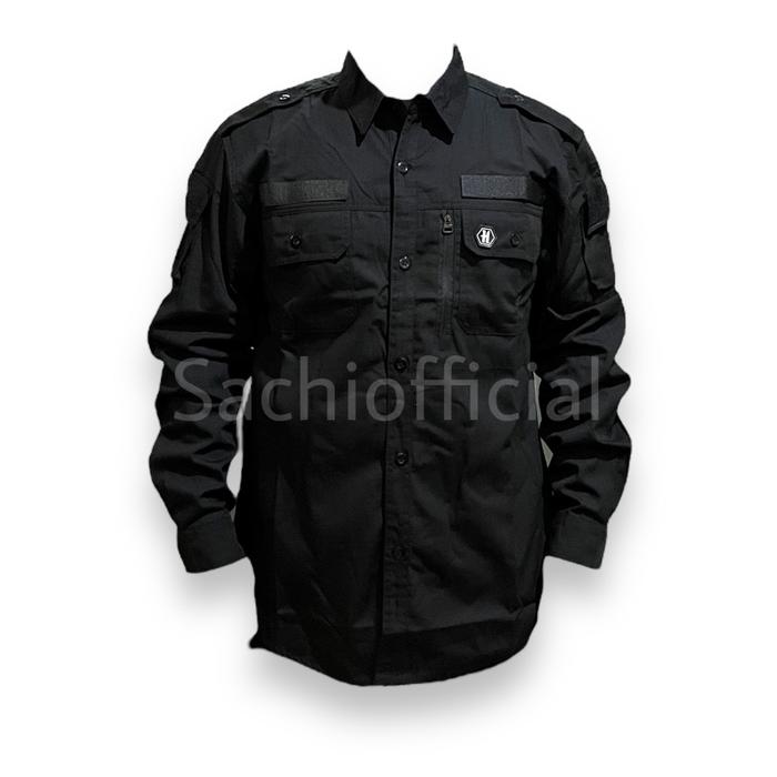 Sachio - Kemeja Tactical Lengan Panjang Hexagon Pria Casual