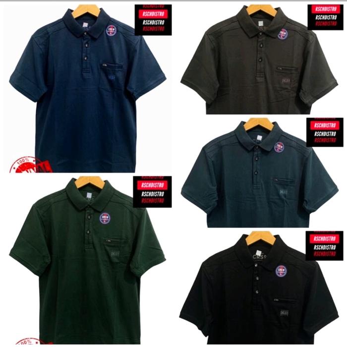 Kaos CRS 91 Kerah Lengan Pendek Pria Brand Terbaru Baju Kerah Lengan Pendek Shirt CRS 91 Baju cowok