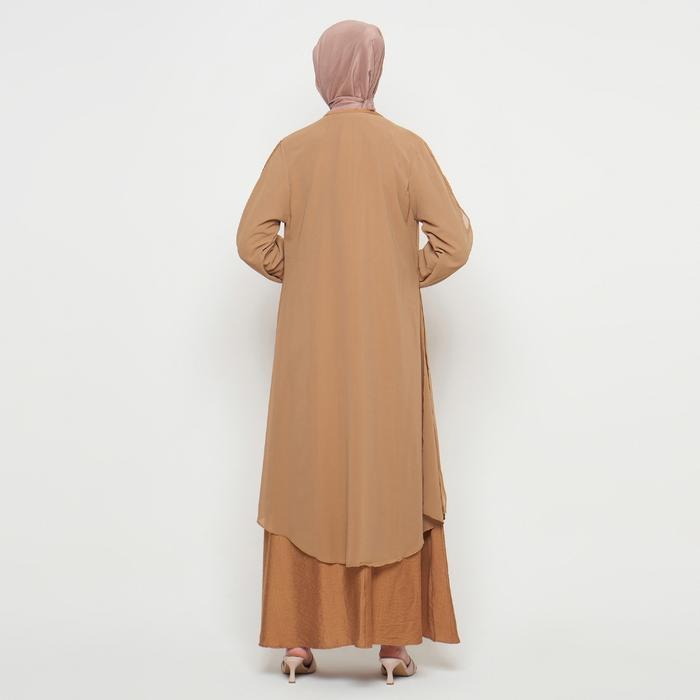 Diskon Gamis Wanita Pakaian Muslim Wanita Gamis Slit Warna Coklat Sr277