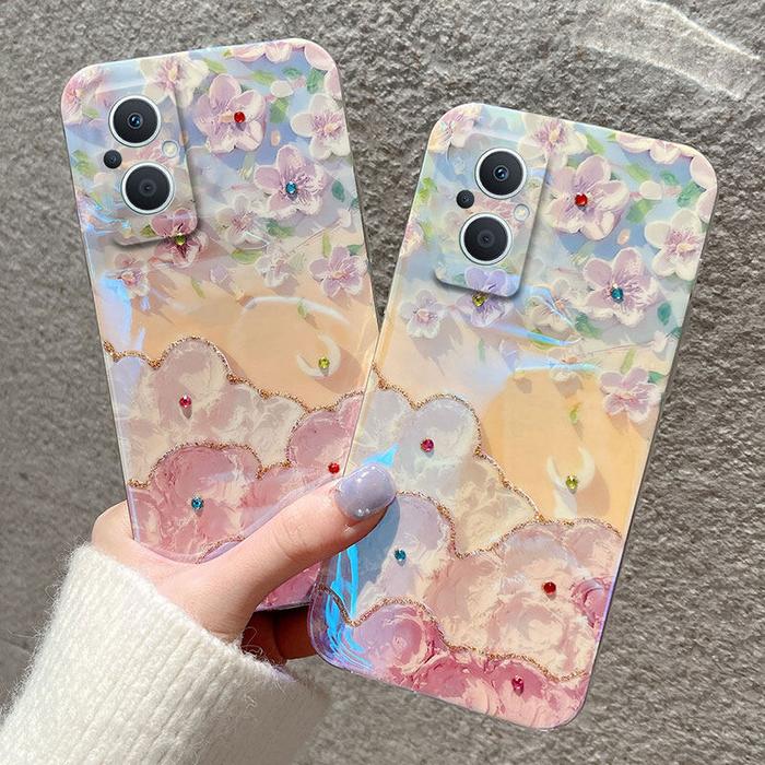 Phone Case OPPO Reno8 T Reno8 Z 5G Reno8 Pro 5G Shiny Bunga Sakura