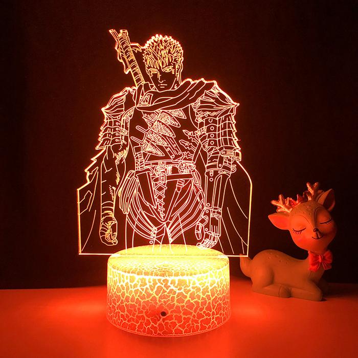 Hot Anime Led Nightlight Berserk Guts Figure For Home Bedroom
