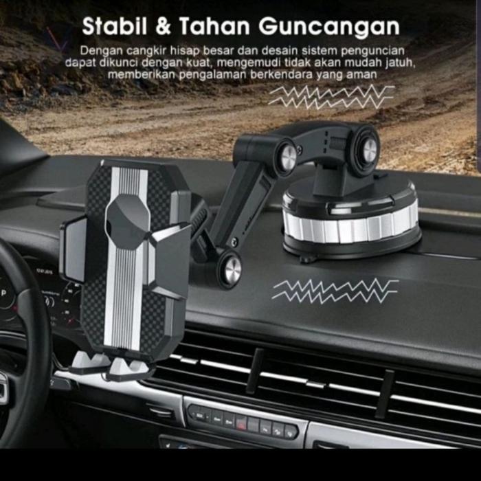 Holder Mobil F1 4in1 Dudukan Hape Phone Holder untuk Pemasangan di Dashboard Mobil dan Kaca