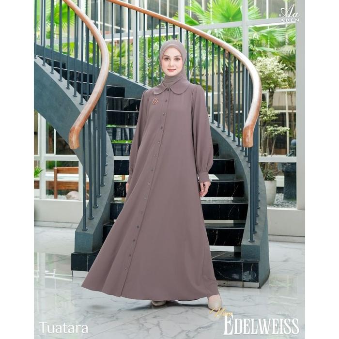 New Edelweiss Dress Original Aden Hijab Gamis Polos