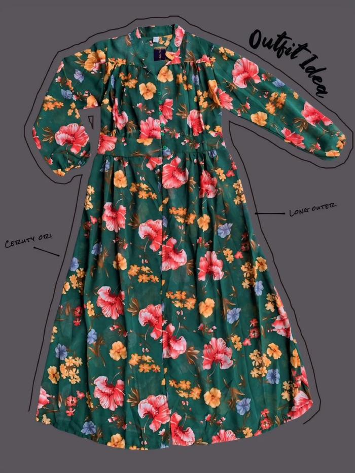 LONG OUTER Ceruty Ori Motif Bunga