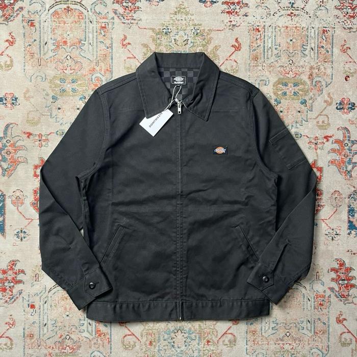 DICKIES X XLARGE CHECKERBOARD WORK JACKET BLACK ON BLACK ORIGINAL