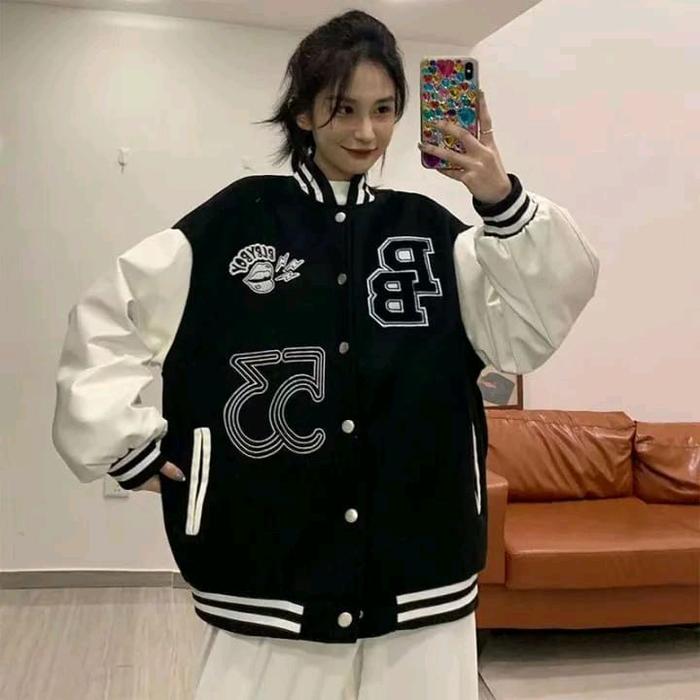 Varsity Jaket Wanita Pria Playboy 53 Big Size S-6XL Baseball Jacket PB Cewek Cowok Oversize Trendy K