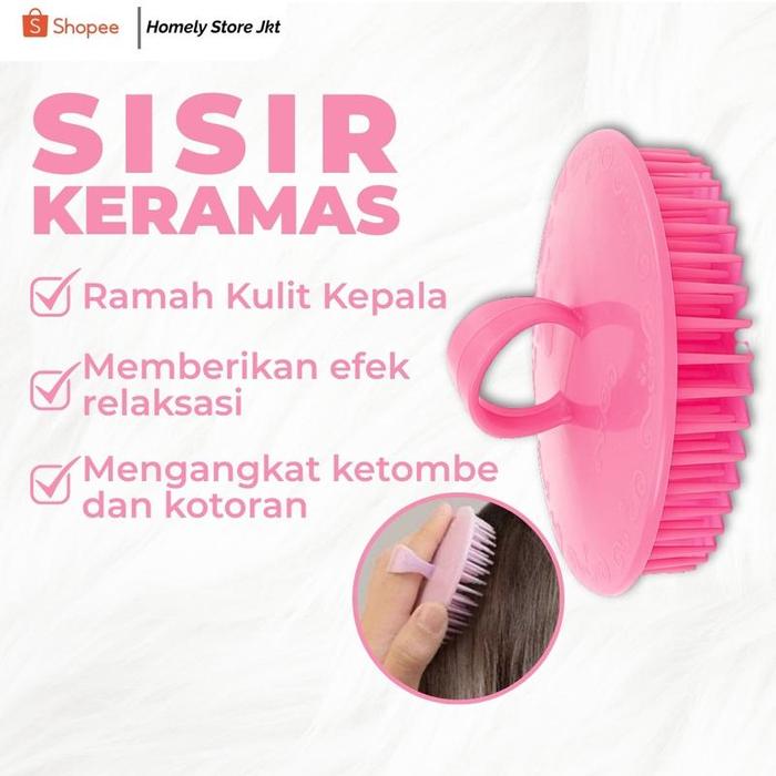 Sisir Keramas Bulat plastik Sikat Rambut Pijat Head Massage Anti Ketombe