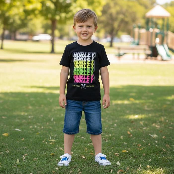 Kaos Hurley Stack Em Up Kids Tee Black Original