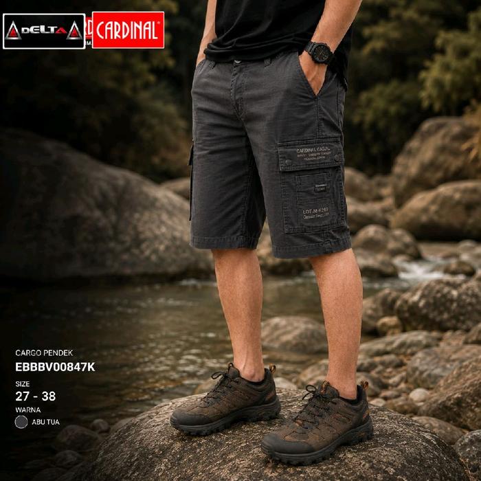 CARDINAL original Cargo EBBBV || Celana Pendek Cargo Kancing CARDINAL Original