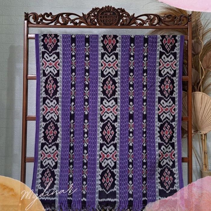DISKON Kain Tenun Ikat Blanket Warna Ungu Motif kupu kupu Kain batik tenun jepara ntt ntb utara sumb