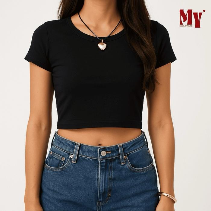 MY - BASIC CROP TOP / CROP TEE / BABY TEE RAYON SPANDEX