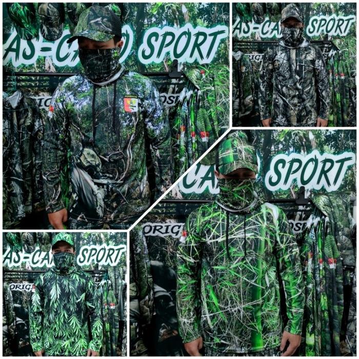 PAKET BAJU CAMO BERBURU BAJU TOPI BUFF MASKER/baju hunting berburu/baju camoflase/baju kamuflase/baj
