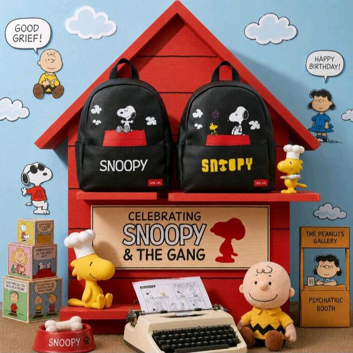 Tas Ransel Snoopy Mini Backpack Kulit Premium Import Lucu Korean Style Tas Sekolah Anak Wanita