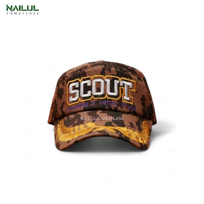 Topi Pramuka Loreng Scout For Change - Model Terbaru Dewasa