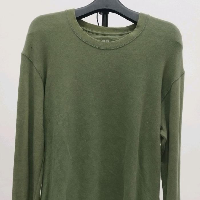 ATASAN PRIA SWEATER / CREWNECK UNIQLO HIJAU BOTOL