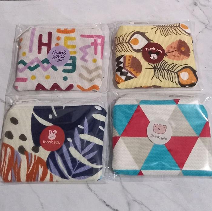 dompet mini (7 pcs) FREE PACKING pouch dapat ckanvas ide souvenir souvenir pernikahan dompet wanita