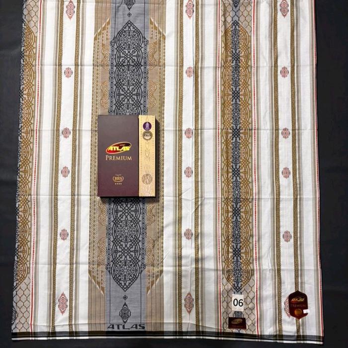 Sarung ATLAS Premium 790 Jacquard Songket Gold Seri Hitam & Putih