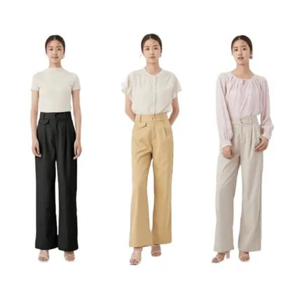 ORO PANTS - Loose Pants Trouser Wanita - Celana Anti Kusut - Celana Kulot Wanita Casual Karet Panjan