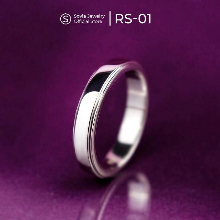 Sovia Jewelry - Cincin Single Cowok Perak Silver Rs-01