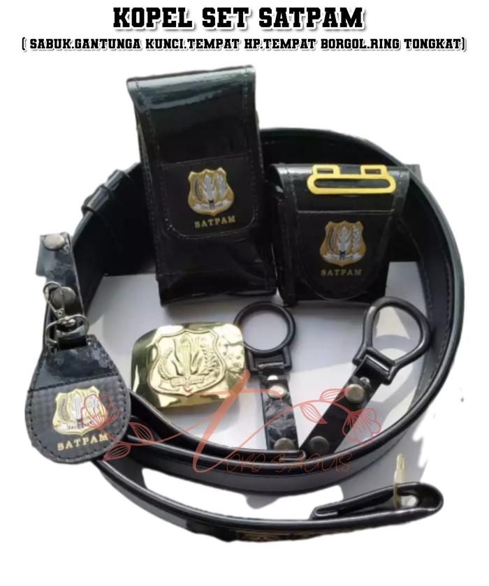 GESPER SATPAM KUMPLIT / SABUK SATPAM / KOPEL SATPAM SET / KOPEL SET SATPAM Kulit