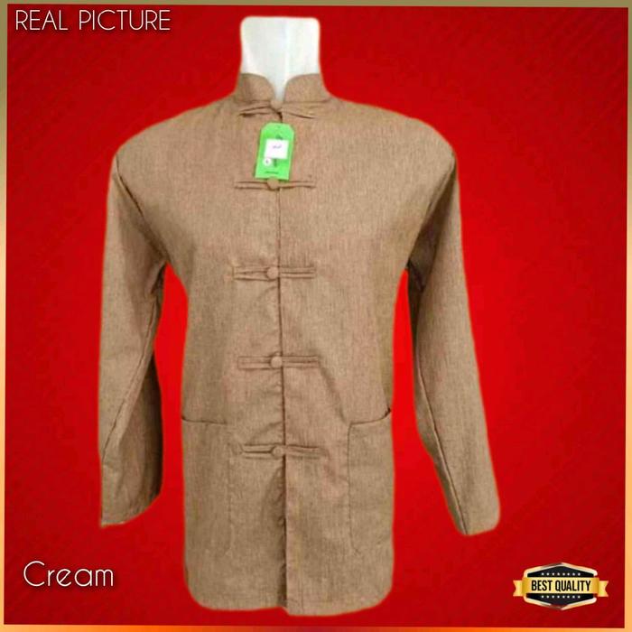 Baju Cheongsam Pria Dewasa Cream