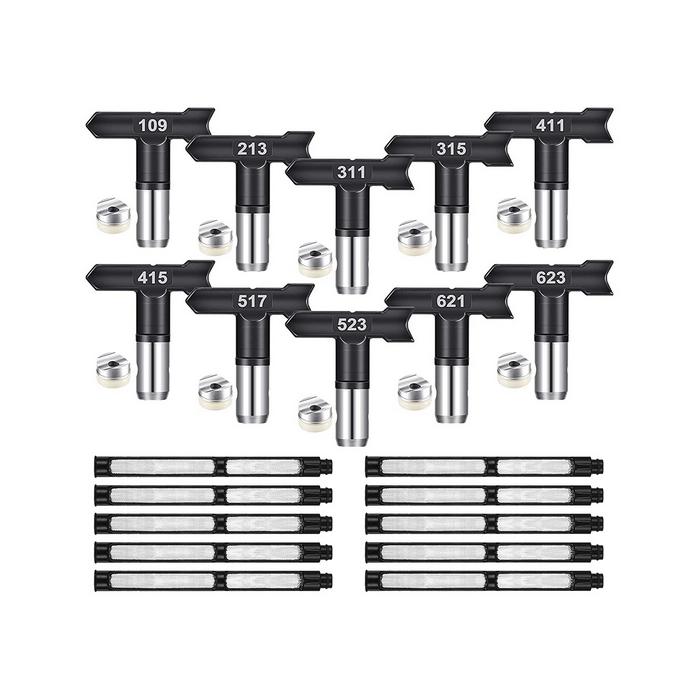 10Pcs Spray Tips Airless Paint Sprayer Nozzle Tip and Filter Reversible Spray Tip Paint for Airless 