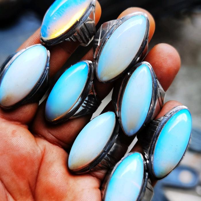 ori permata cowok Cincin Batu Akik Barjad Api Crystal - Model Terbaru cincin mata manik buat pria pa