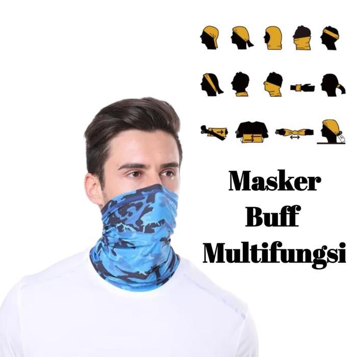 ( Masker Baff ) 3 Pcs Baff Hitam Polos Dan Motif, Masker Baff Multifungsi
