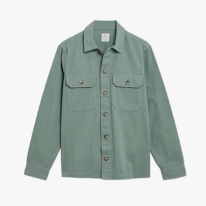 Brand New - Marks & Spencer - Pure Cotton Garment Dyed Overshirt / Field / Fatigue / OG-107 Shirt - 