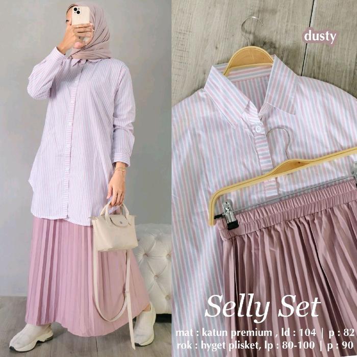 Selly Set Rok Wanita Bisa COD Baju Setelan Remaja Gamis Panjang