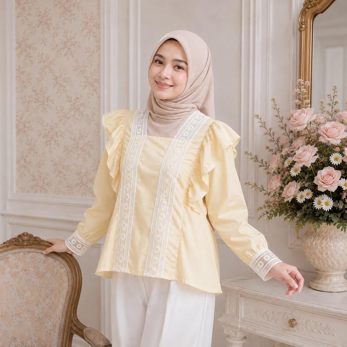 Ladyfemmes Melva Blouse Fashion Atasan Wanita Muslim