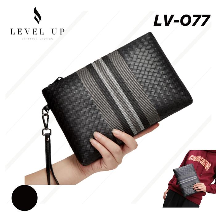NEW Tas Clutch Kulit Premium Anyaman Unik  - Dompet Pria & Wanita Import Original untuk Pesta & Kerj