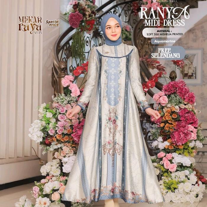 RANYA MIDI DRESS BY ALFASA DAILY || Gamis motif || Gamis alfasa || Gamis premium