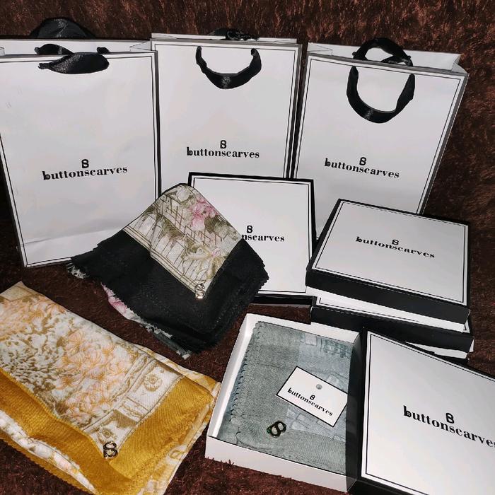 JILBAB BUTTONSCARVES LIKE ORI 5PAKET FREE BOX DAN PAPERBAG
