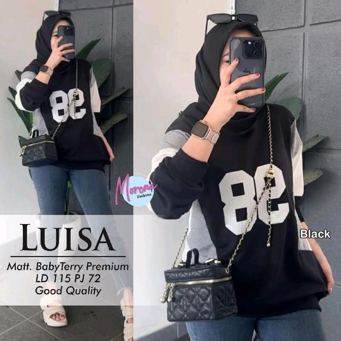 TOP ATASAN BLOUSE WANITA/BLOUSE JUMBO BABYTERRY IMPORT LD 115 CM FIT XXL/LUISA BLOUSE