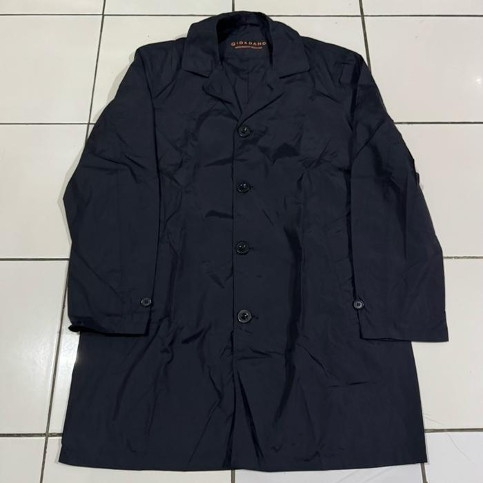 Jaket Water Resistant Trench Coat Giordano Biru Tua - Size XL